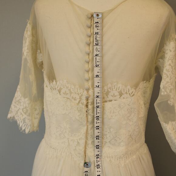 Galina Size 14 Ivory Wedding Dress Illusion Bodice w/Lace Sleeves STYLE# WG3817 - Picture 11 of 16